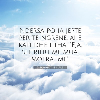 Picture 07 - 2 Samuelit 13:11 ALB - Ndërsa po ia jepte për të ngrënë, ai e kapi - Bible Verse Picture