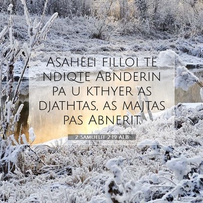 Picture 07 - 2 Samuelit 2:19 ALB - Asaheli filloi të ndiqte Abnderin pa u kthyer as - Bible Verse Picture