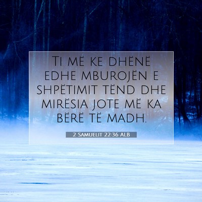 Picture 07 - 2 Samuelit 22:36 ALB - Ti më ke dhënë edhe mburojën e shpëtimit - Bible Verse Picture