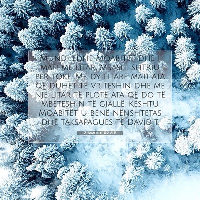 Picture 07 - 2 Samuelit 8:2 ALB - Mundi edhe Moabitët dhe i mati me litar, mbasi i - Bible Verse Picture
