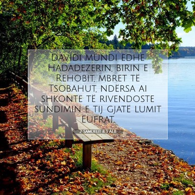 Picture 07 - 2 Samuelit 8:3 ALB - Davidi mundi edhe Hadadezerin, birin e Rehobit, - Bible Verse Picture