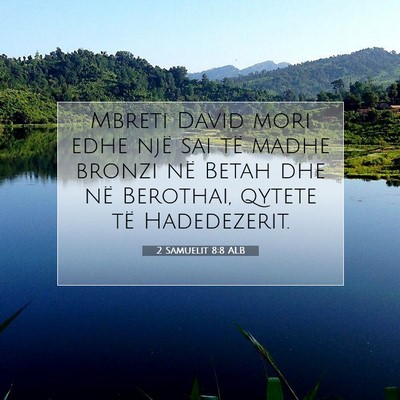 Picture 07 - 2 Samuelit 8:8 ALB - Mbreti David mori edhe një sai të madhe bronzi - Bible Verse Picture