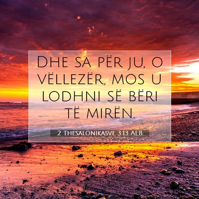 Picture 07 - 2 Thesalonikasve 3:13 ALB - Dhe sa për ju, o vëllezër, mos u lodhni së - Bible Verse Picture