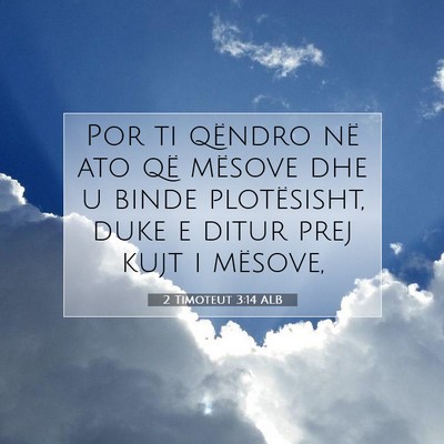 Picture 07 - 2 Timoteut 3:14 ALB - Por ti qëndro në ato që mësove dhe u binde - Bible Verse Picture