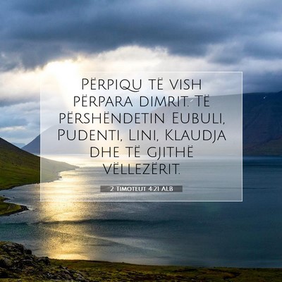 Picture 07 - 2 Timoteut 4:21 ALB - Përpiqu të vish përpara dimrit. Të - Bible Verse Picture