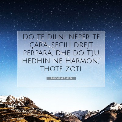 Picture 07 - Amosi 4:3 ALB - Do të dilni nëpër të çara, secili drejt - Bible Verse Picture