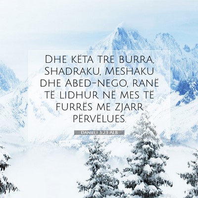 Picture 07 - Danieli 3:23 ALB - Dhe këta tre burra, Shadraku, Meshaku dhe - Bible Verse Picture