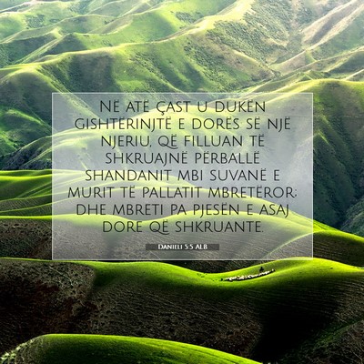 Picture 07 - Danieli 5:5 ALB - Në atë çast u dukën gishtërinjtë e dorës - Bible Verse Picture
