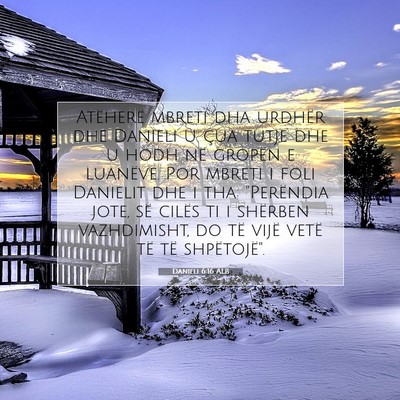 Picture 07 - Danieli 6:16 ALB - Atëherë mbreti dha urdhër dhe Danieli u çua - Bible Verse Picture