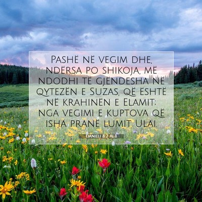 Picture 07 - Danieli 8:2 ALB - Pashë në vegim dhe, ndërsa po shikoja, më - Bible Verse Picture