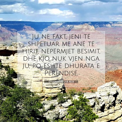 Picture 07 - Efesianëve 2:8 ALB - Ju në fakt, jeni të shpëtuar me anë të - Bible Verse Picture