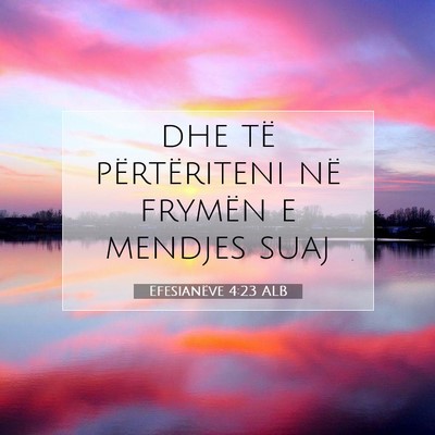 Picture 07 - Efesianëve 4:23 ALB - dhe të përtëriteni në frymën e mendjes - Bible Verse Picture
