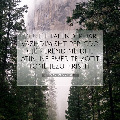 Picture 07 - Efesianëve 5:20 ALB - duke e falënderuar vazhdimisht për çdo gjë - Bible Verse Picture
