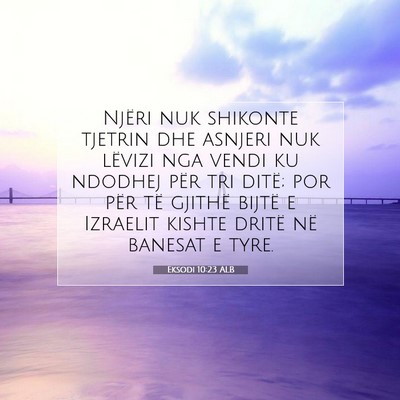 Picture 07 - Eksodi 10:23 ALB - Njëri nuk shikonte tjetrin dhe asnjeri nuk - Bible Verse Picture