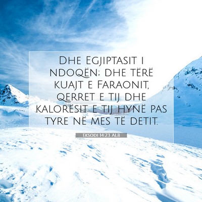 Picture 07 - Eksodi 14:23 ALB - Dhe Egjiptasit i ndoqën; dhe tërë kuajt e - Bible Verse Picture