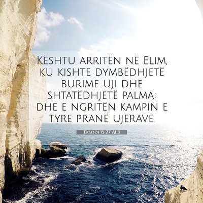 Picture 07 - Eksodi 15:27 ALB - Kështu arritën në Elim, ku kishte - Bible Verse Picture