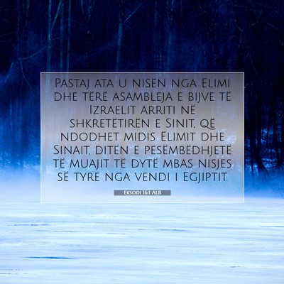 Picture 07 - Eksodi 16:1 ALB - Pastaj ata u nisën nga Elimi dhe tërë - Bible Verse Picture