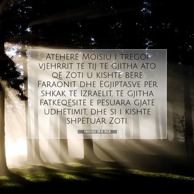 Picture 07 - Eksodi 18:8 ALB - Atëherë Moisiu i tregoi vjehrrit të tij të - Bible Verse Picture