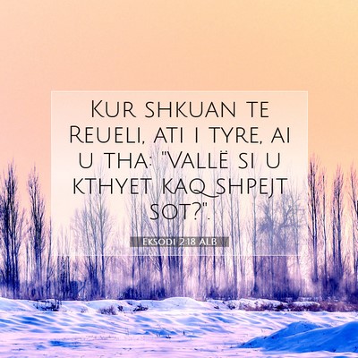 Picture 07 - Eksodi 2:18 ALB - Kur shkuan te Reueli, ati i tyre, ai u tha: - Bible Verse Picture