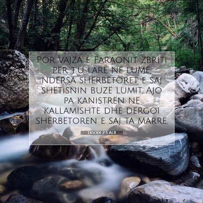 Picture 07 - Eksodi 2:5 ALB - Por vajza e Faraonit zbriti për t’u larë në - Bible Verse Picture