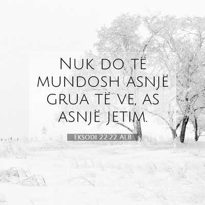 Picture 07 - Eksodi 22:22 ALB - Nuk do të mundosh asnjë grua të ve, as asnjë - Bible Verse Picture