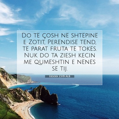 Picture 07 - Eksodi 23:19 ALB - Do të çosh në shtëpinë e Zotit, Perëndisë - Bible Verse Picture