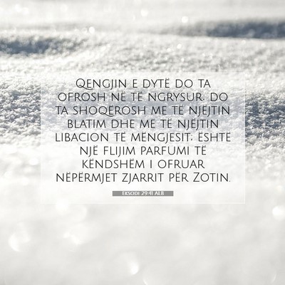 Picture 07 - Eksodi 29:41 ALB - Qengjin e dytë do ta ofrosh në të ngrysur; do - Bible Verse Picture