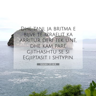 Picture 07 - Eksodi 3:9 ALB - Dhe tani, ja britma e bijve të Izraelit ka - Bible Verse Picture
