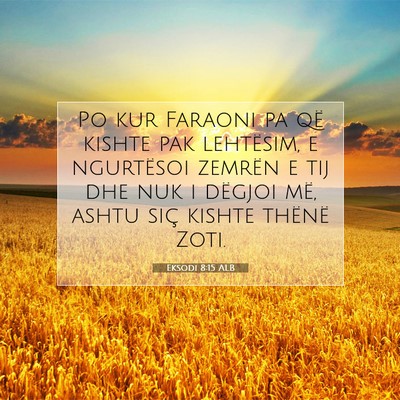 Picture 07 - Eksodi 8:15 ALB - Po kur Faraoni pa që kishte pak lehtësim, e - Bible Verse Picture