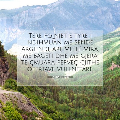 Picture 07 - Esdra 1:6 ALB - Tërë fqinjët e tyre i ndihmuan me sende - Bible Verse Picture
