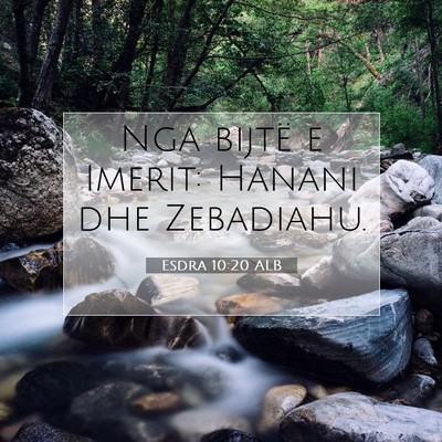 Picture 07 - Esdra 10:20 ALB - Nga bijtë e Imerit: Hanani dhe - Bible Verse Picture