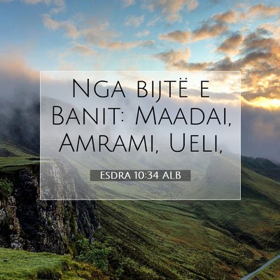Picture 07 - Esdra 10:34 ALB - Nga bijtë e Banit: Maadai, Amrami, - Bible Verse Picture