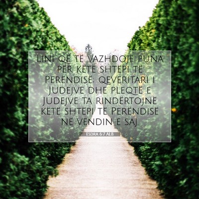 Picture 07 - Esdra 6:7 ALB - Lini që të vazhdojë puna për këtë shtëpi - Bible Verse Picture