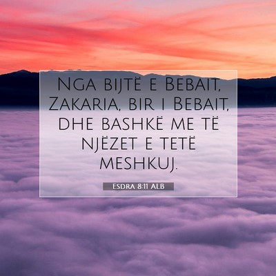 Picture 07 - Esdra 8:11 ALB - Nga bijtë e Bebait, Zakaria, bir i Bebait, dhe - Bible Verse Picture