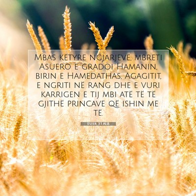 Picture 07 - Ester 3:1 ALB - Mbas këtyre ngjarjeve, mbreti Asuero e gradoi - Bible Verse Picture