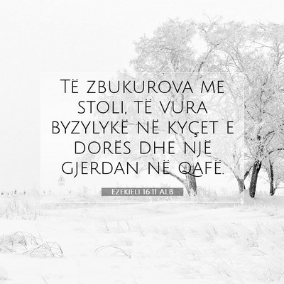 Picture 07 - Ezekieli 16:11 ALB - Të zbukurova me stoli, të vura byzylykë në - Bible Verse Picture