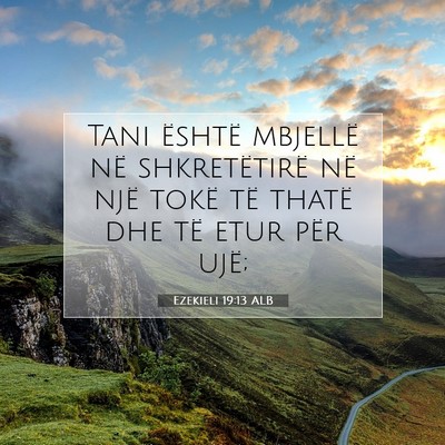 Picture 07 - Ezekieli 19:13 ALB - Tani është mbjellë në shkretëtirë në një - Bible Verse Picture
