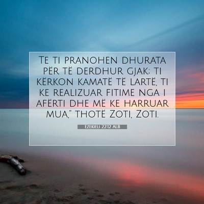 Picture 07 - Ezekieli 22:12 ALB - Te ti pranohen dhurata për të derdhur gjak; ti - Bible Verse Picture
