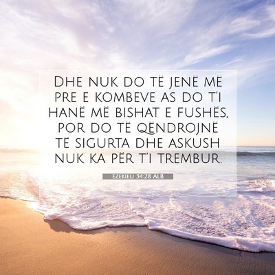 Picture 07 - Ezekieli 34:28 ALB - Dhe nuk do të jenë më pre e kombeve as do - Bible Verse Picture