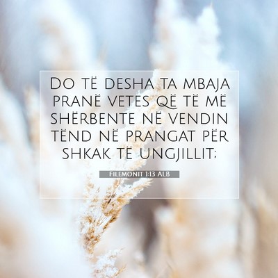 Picture 07 - Filemonit 1:13 ALB - Do të desha ta mbaja pranë vetes që të më - Bible Verse Picture