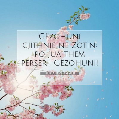 Picture 07 - Filipianëve 4:4 ALB - Gëzohuni gjithnjë në Zotin; po jua them - Bible Verse Picture