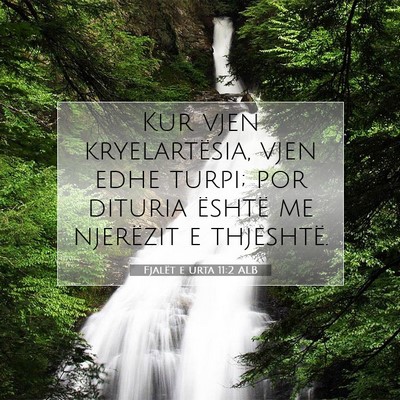 Picture 07 - Fjalët e urta 11:2 ALB - Kur vjen kryelartësia, vjen edhe turpi; por - Bible Verse Picture