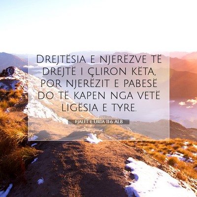 Picture 07 - Fjalët e urta 11:6 ALB - Drejtësia e njerëzve të drejtë i çliron - Bible Verse Picture