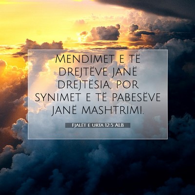 Picture 07 - Fjalët e urta 12:5 ALB - Mendimet e të drejtëve janë drejtësia, por - Bible Verse Picture