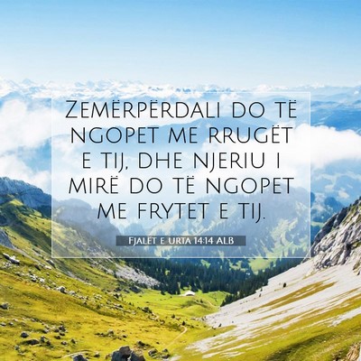 Picture 07 - Fjalët e urta 14:14 ALB - Zemërpërdali do të ngopet me rrugët e tij, - Bible Verse Picture
