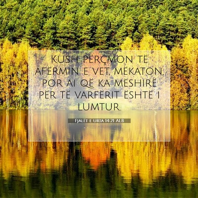 Picture 07 - Fjalët e urta 14:21 ALB - Kush përçmon të afërmin e vet, mëkaton, por - Bible Verse Picture