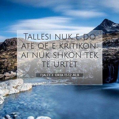 Picture 07 - Fjalët e urta 15:12 ALB - Tallësi nuk e do atë që e kritikon; ai nuk - Bible Verse Picture