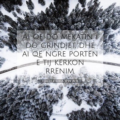 Picture 07 - Fjalët e urta 17:19 ALB - Ai që do mëkatin i do grindjet, dhe ai që ngre - Bible Verse Picture