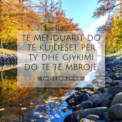 Picture 07 - Fjalët e urta 2:11 ALB - të menduarit do të kujdeset për ty dhe gjykimi - Bible Verse Picture