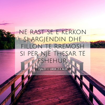 Picture 07 - Fjalët e urta 2:4 ALB - në rast se e kërkon si argjendin dhe fillon të - Bible Verse Picture